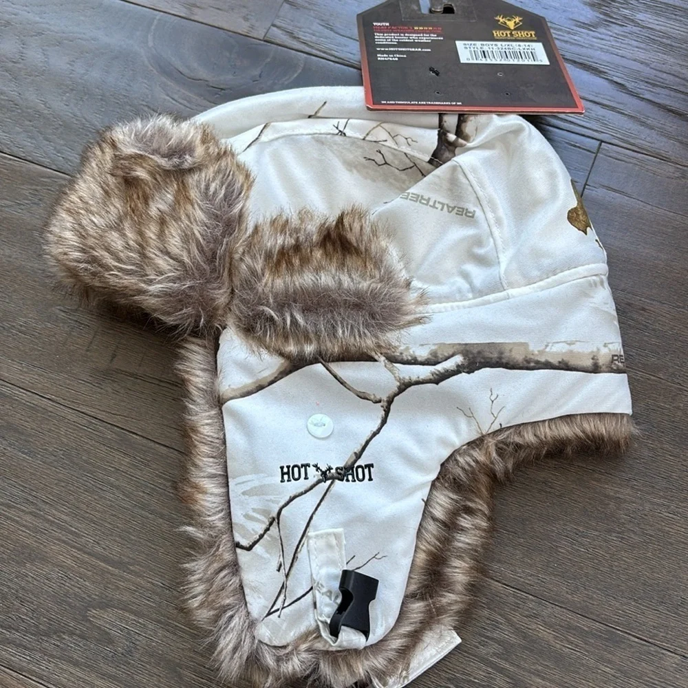 Realtree Hot Shot Heat Factor 3, 3M thinsulate Odor-X,earflap fur lined,trapper